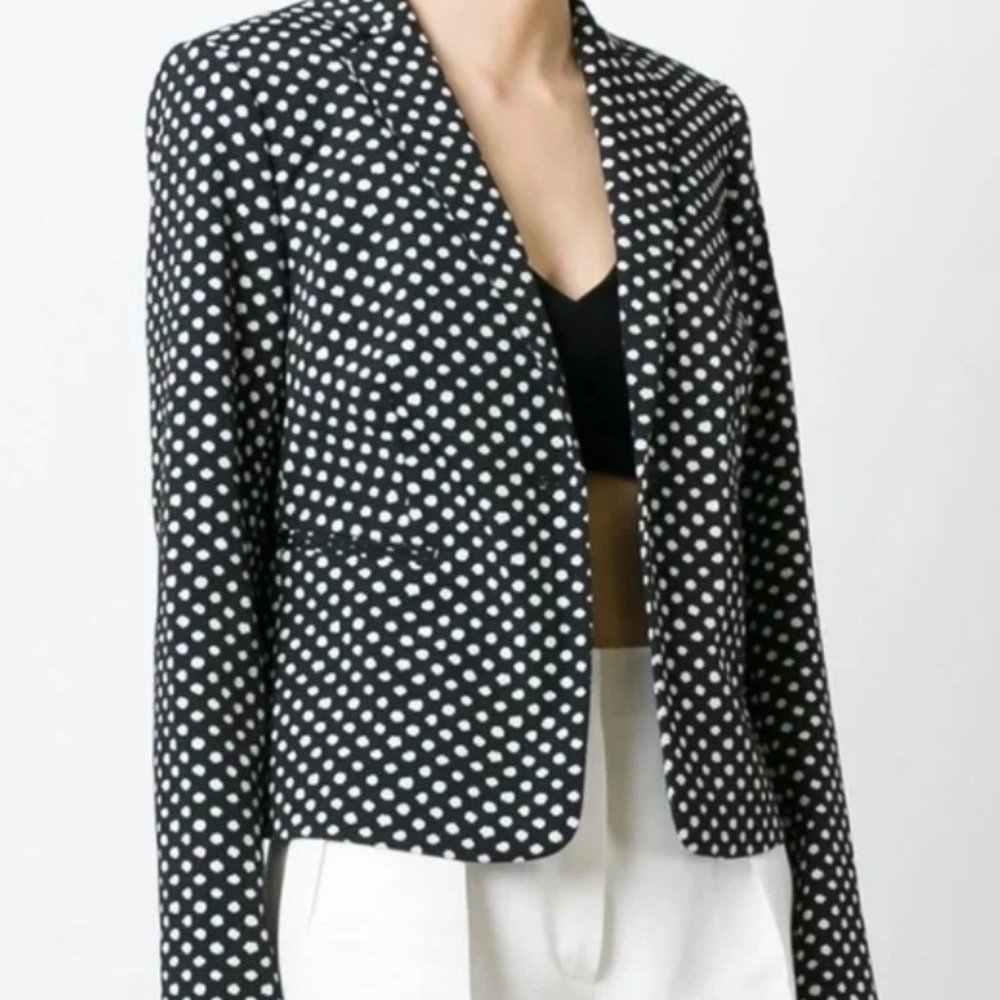 DVF Jenni Jacquard Polka-dot Blazer Jacket. Size 8